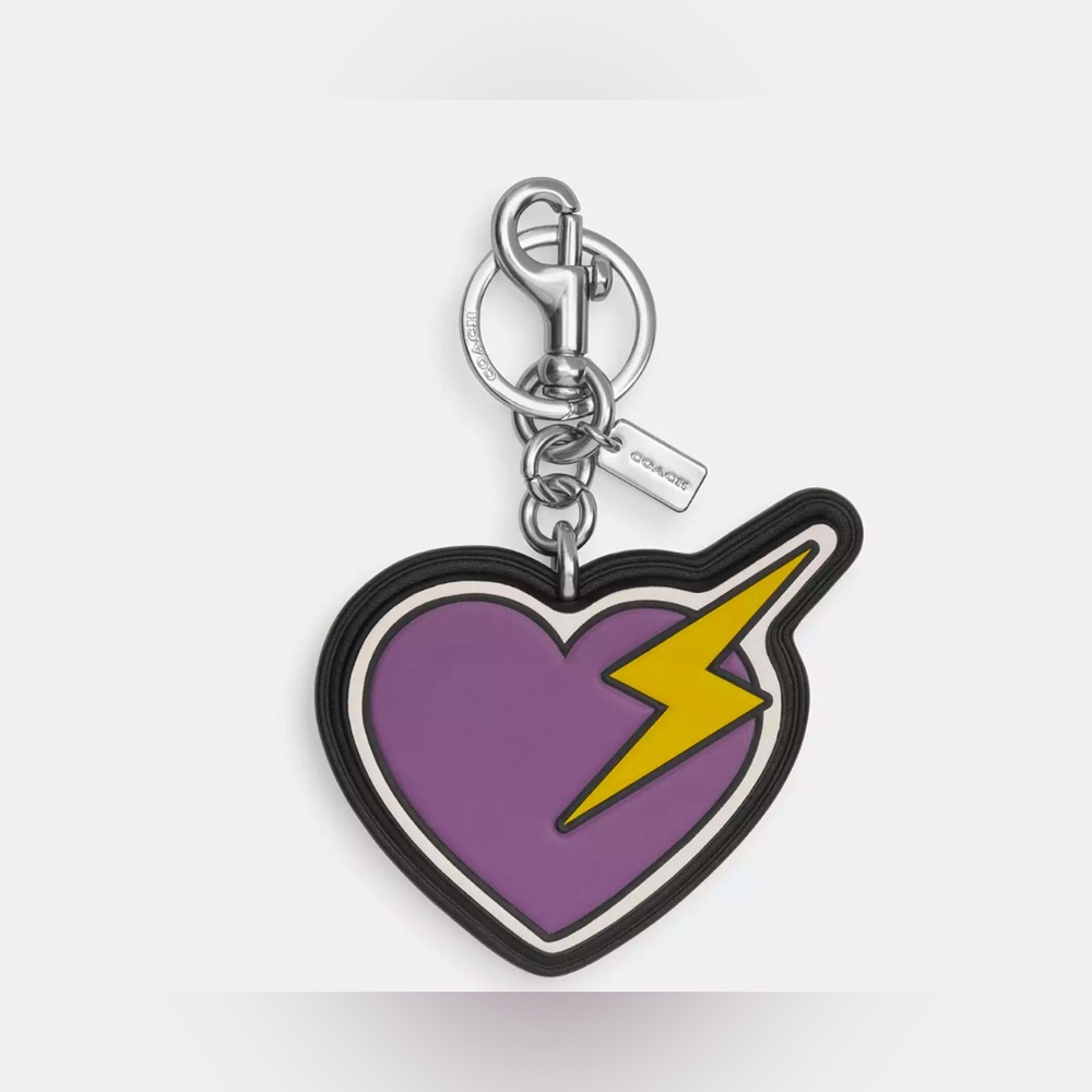 🩶COACH HEART BOLT BAG CHARM - NWT🩶
